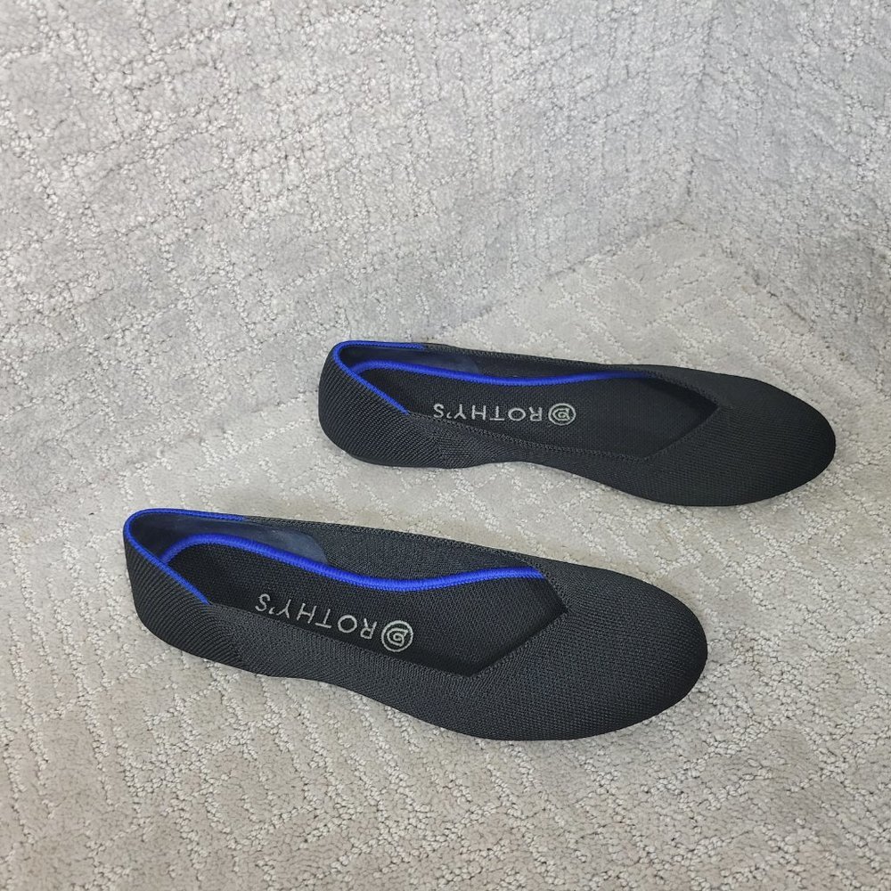 Rothy's The Flat Black Solid Slip On Ballet Shoes Women's Size US 8.5, 9.5, 10 - Picture 4 of 11